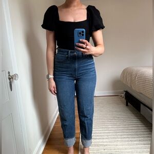 Indie Collection XOXO | Riley Square Neck Puff Sleeve Crop